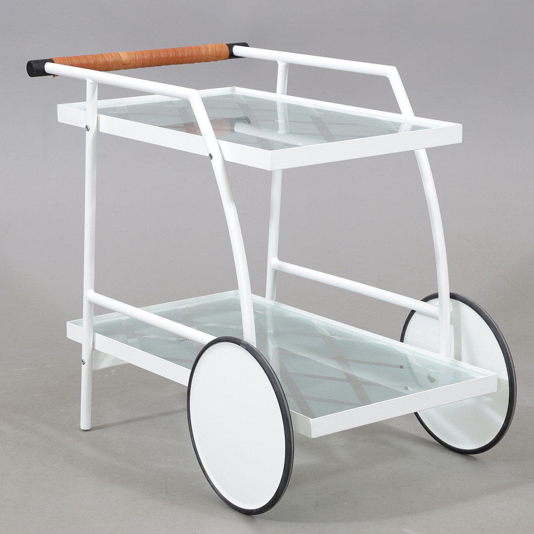 SERVERINGSVAGN, metall/glas, 1900-talets andra hälft.