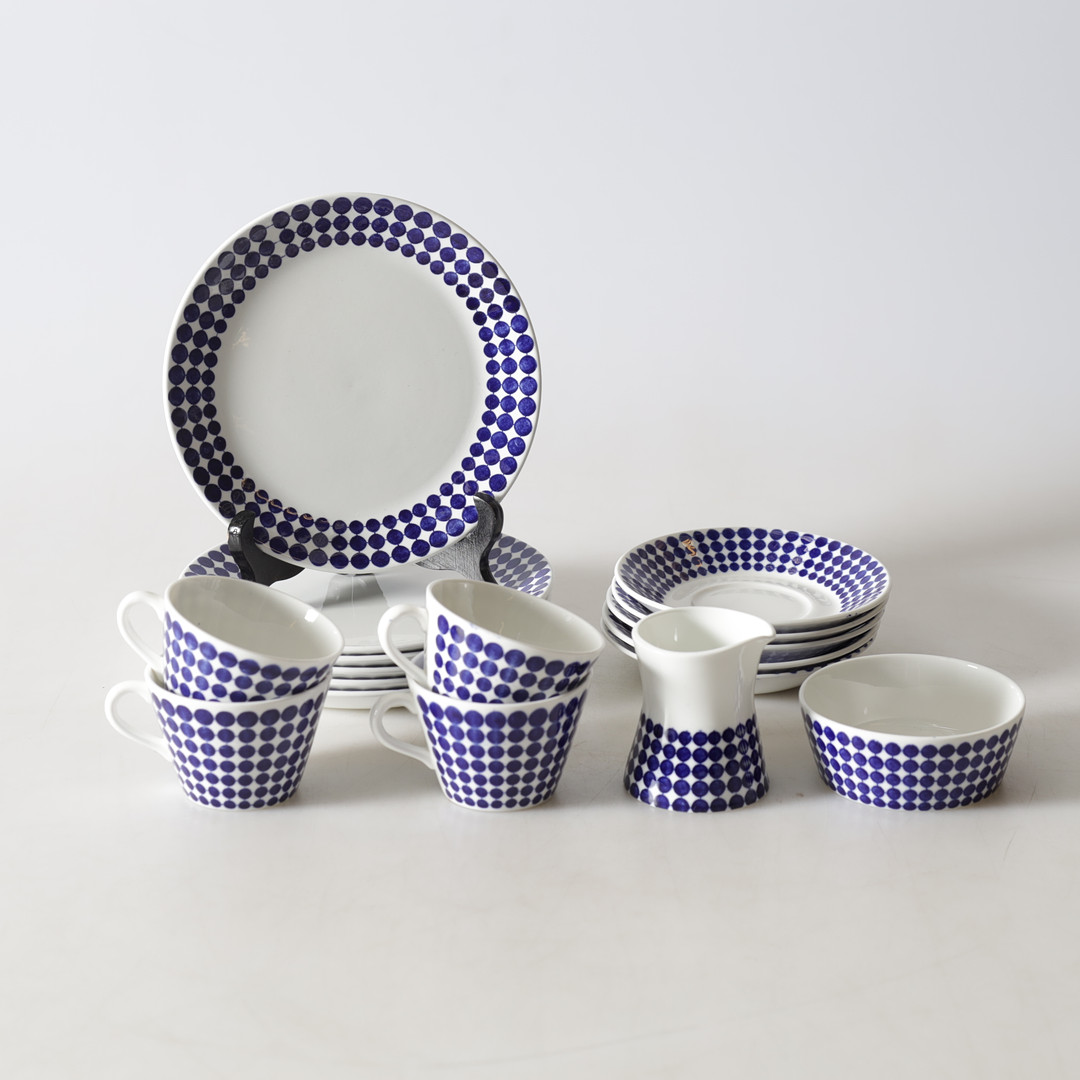 STIG LINDBERG. Kaffeservis, 17 delar, "Adam", Gustavsberg.