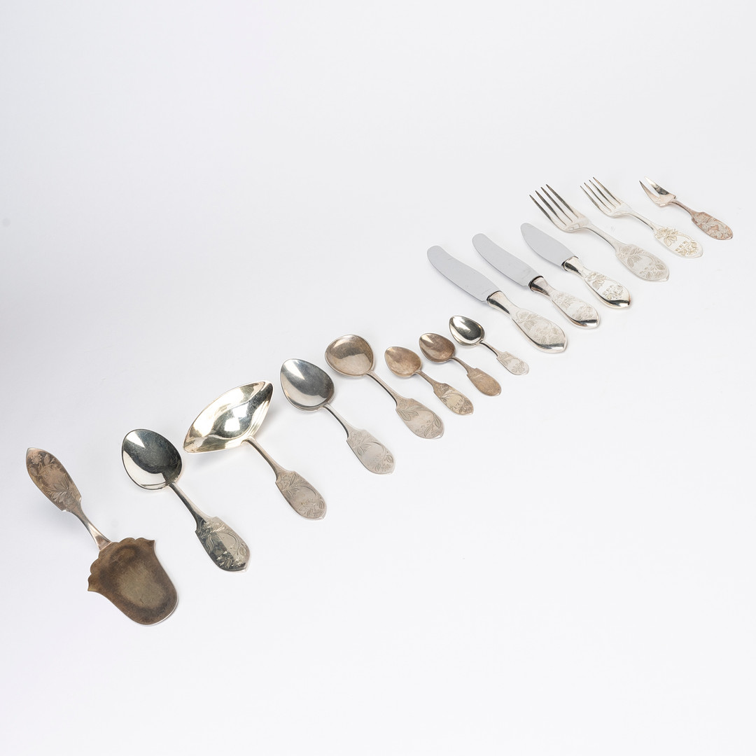 BESTICKSSERVIS, silver, 126 delar, modell "Tornedal, bla Persson Aktiebolag C O, Haparanda, 1950-70-tal.