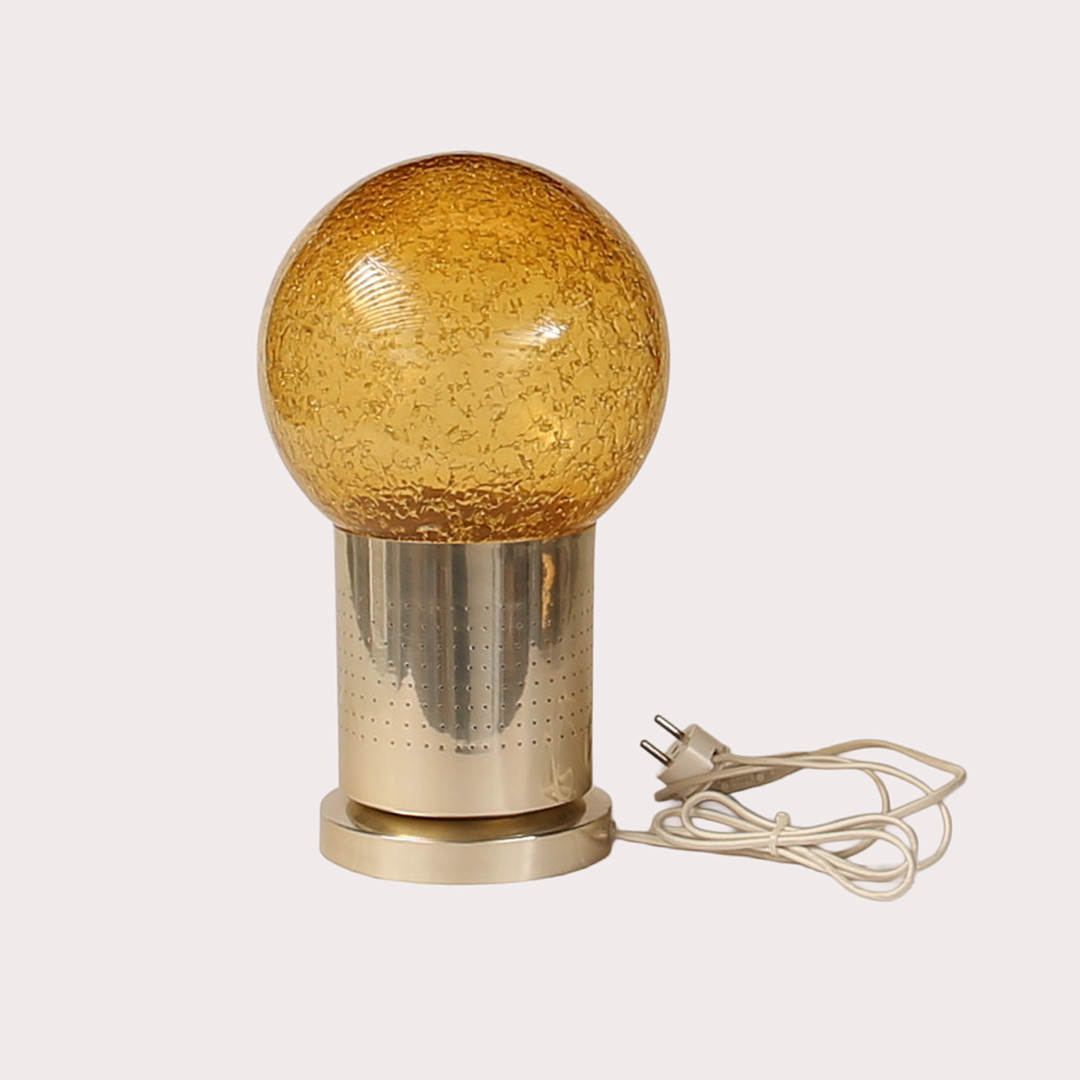 BORDSLAMPA, GLAS/GULMETALL, GEMI, MODELL 1405.