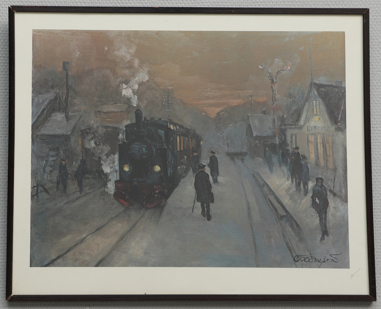 OVE PERSSON. EFTER. Offsettryck, "Byholma station", signerad i tryck.