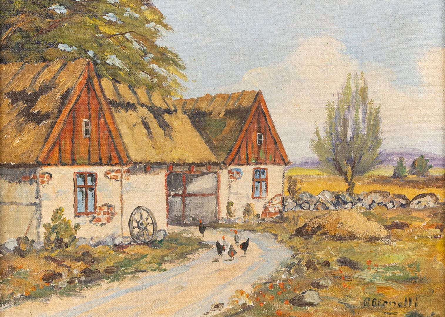 FRANS VILHELM GRANELLI (1872–1955). Gård i landskap, olja på duk, signerad G Granelli.