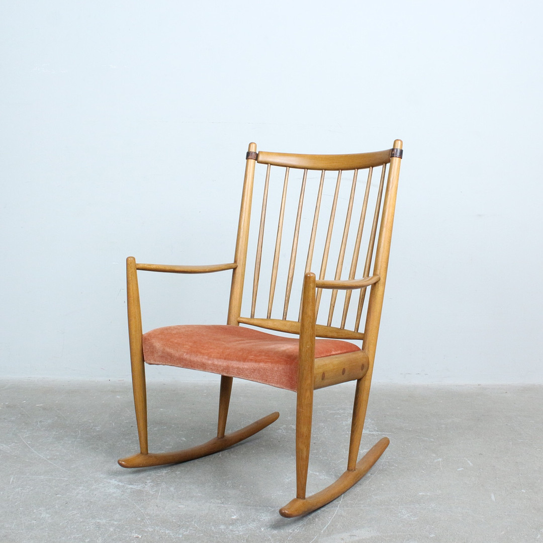 NIELS EILERSEN. Schaukelstuhl /Rocking Chair, Dänemark, 1960er.