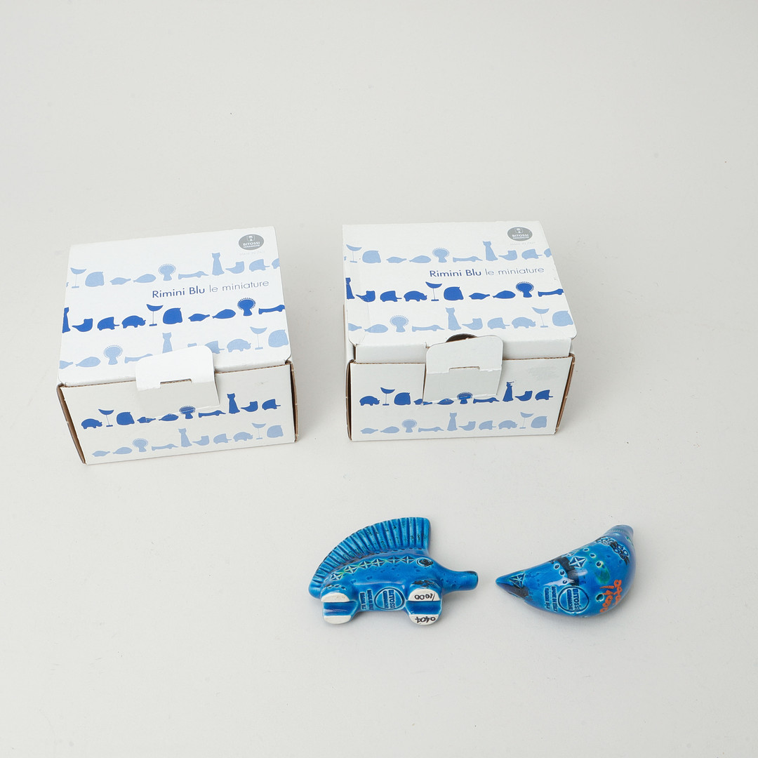 MINIATYRER, 2 st, "Rimini Blu", keramik. Bitossi.