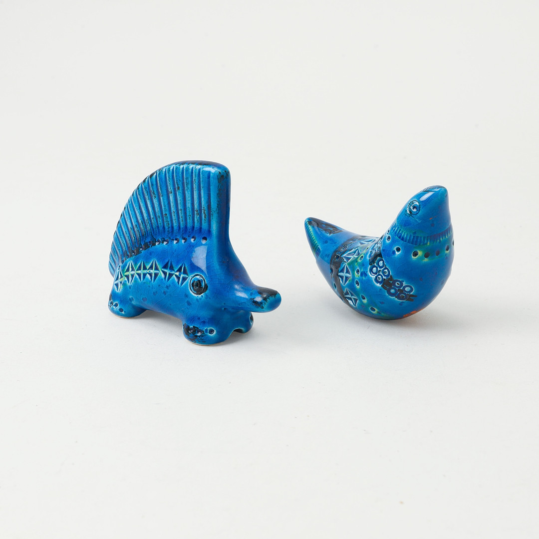 MINIATYRER, 2 st, "Rimini Blu", keramik. Bitossi.