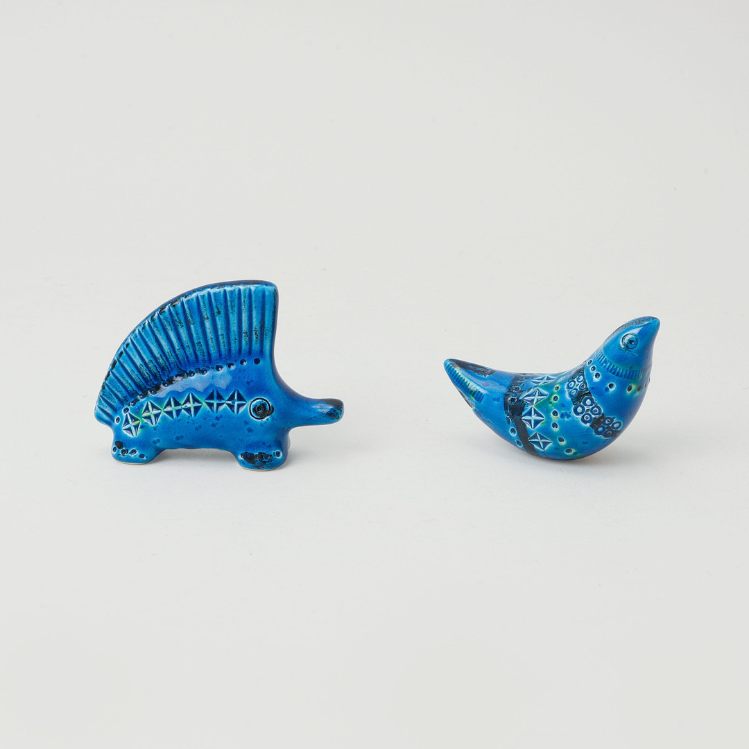 MINIATYRER, 2 st, "Rimini Blu", keramik. Bitossi.