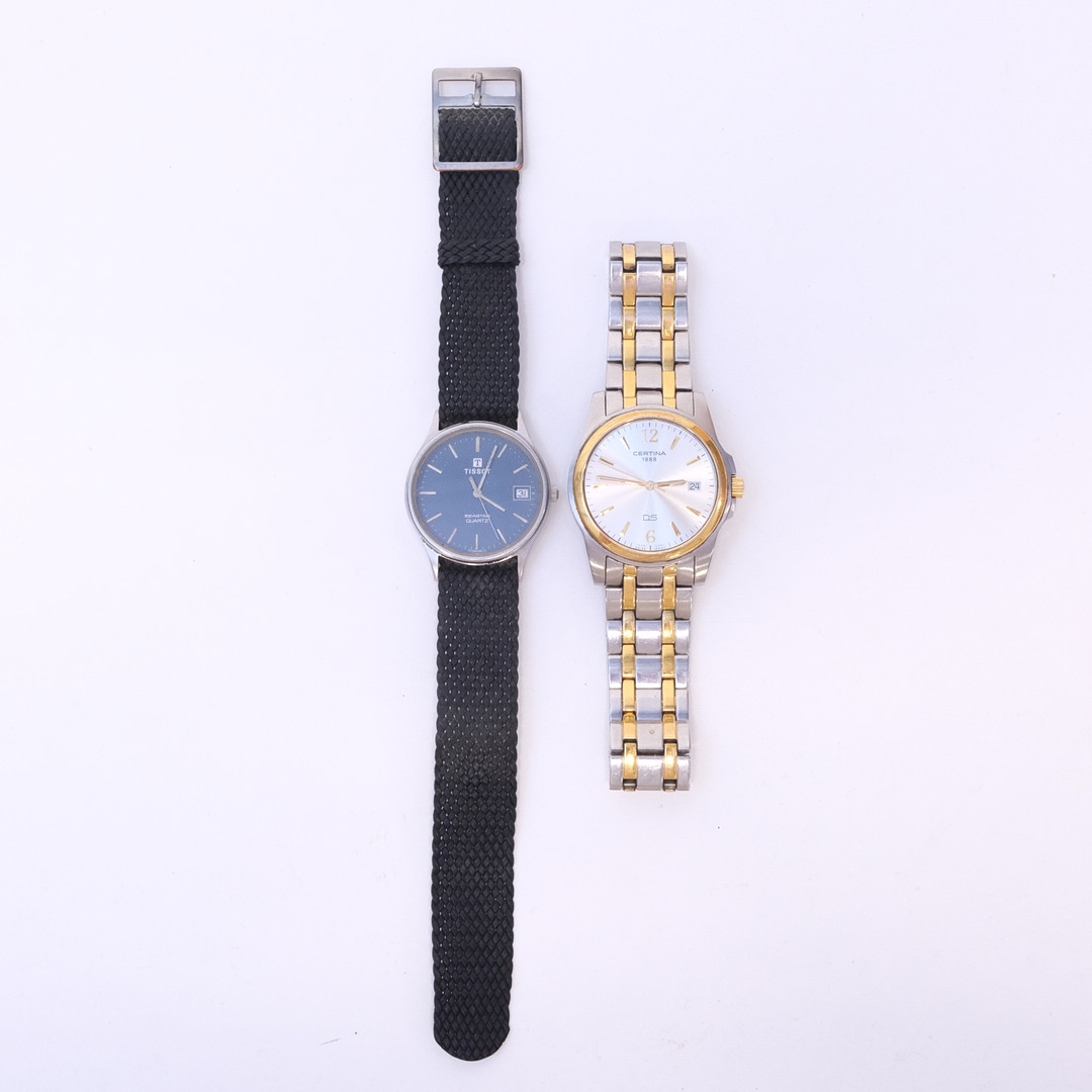 TVÅ ARMBANDSUR. CERTINA SAMT TISSOT. QUARTZ.