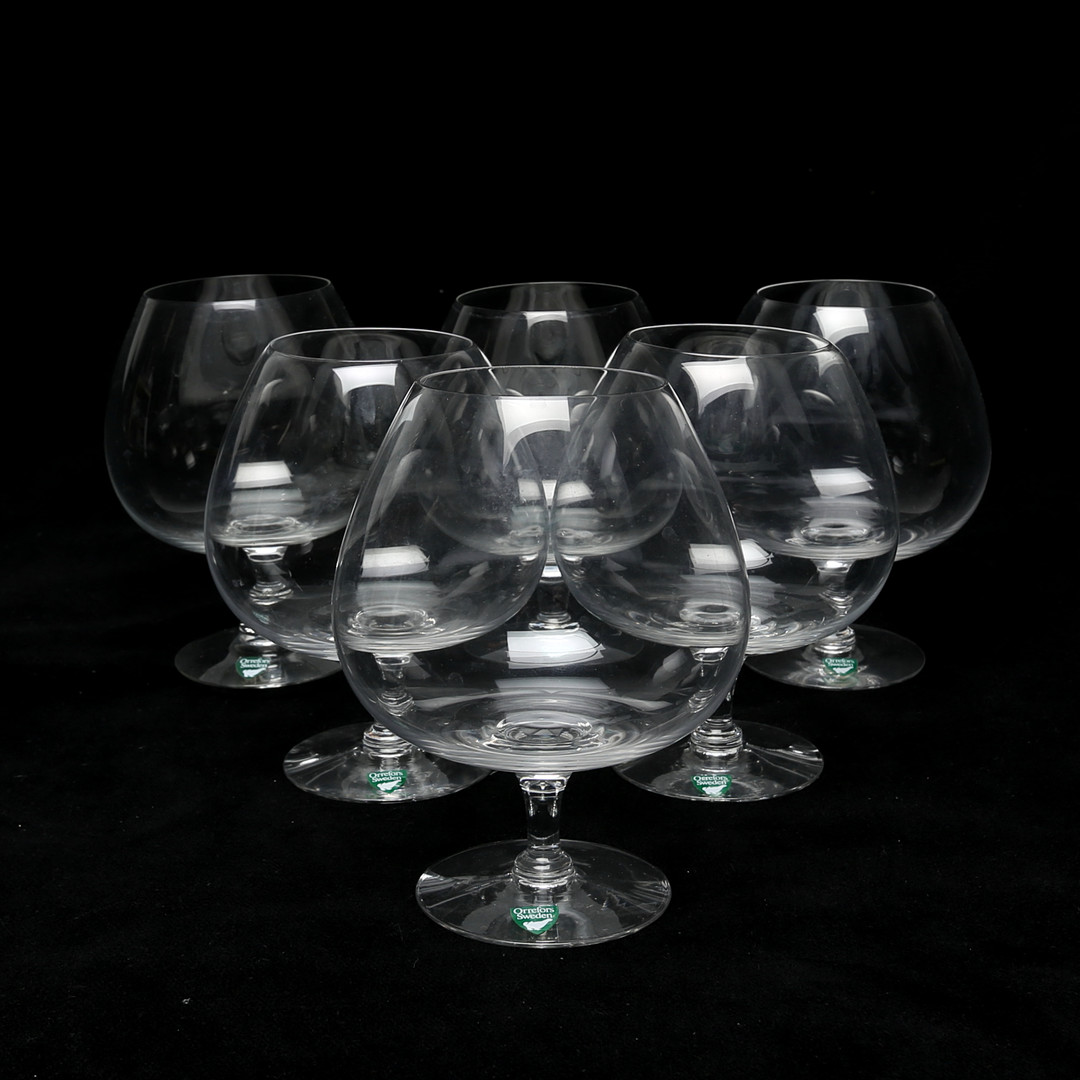 KONJAKSGLAS, 6 st, Orrefors.