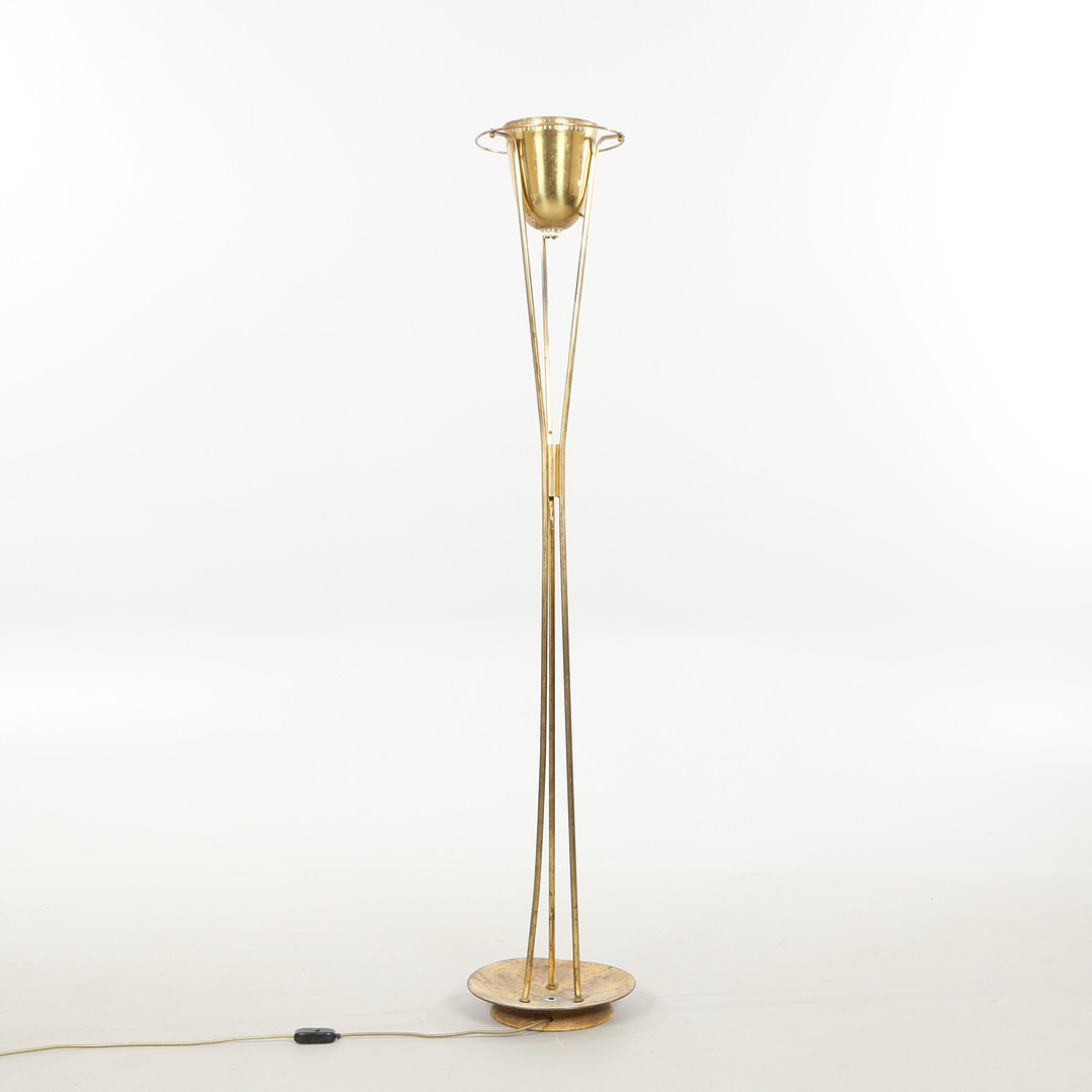 Standerlampe af messing, antageligt Tysk design, 1950'erne.