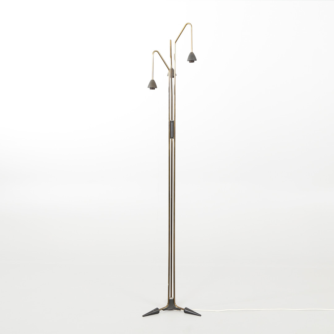 Skandinavisk design. Standerlampe af messing, 1950'erne.