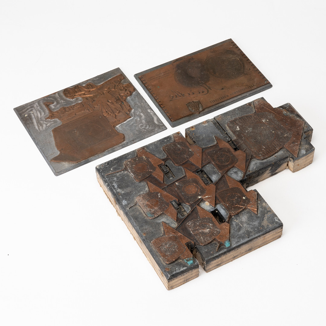 TRYCKPLÅTAR, 3 st, föreställande väckarur, bland annat "Mauthe väckarur Repeto", 1900-tal.
