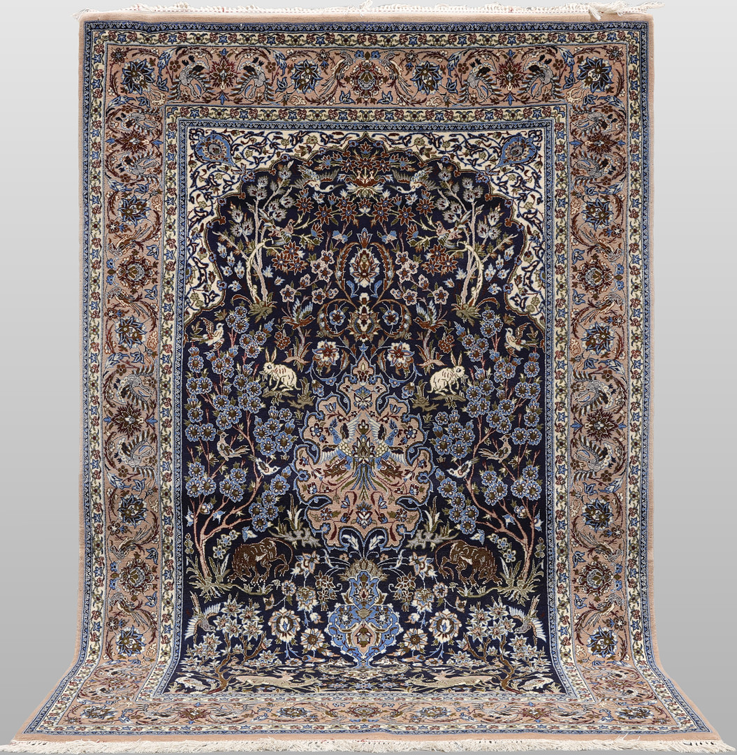 MATTA. Figural Isfahan part silk, ca 1.000.000 knutar / kvm silkesvarp, 172 x 112 cm.