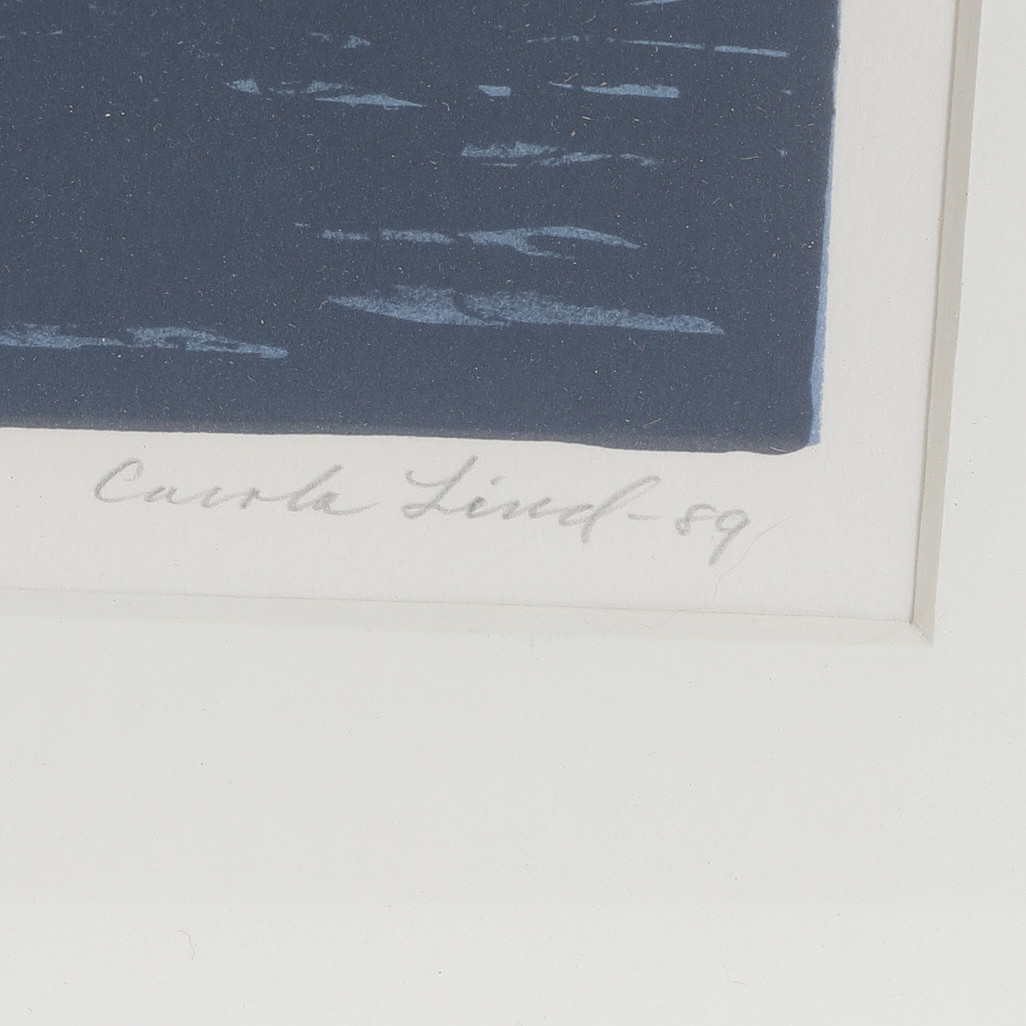 CAROLA LIND. Färglitografi, signerad, 14/19, daterad -89.