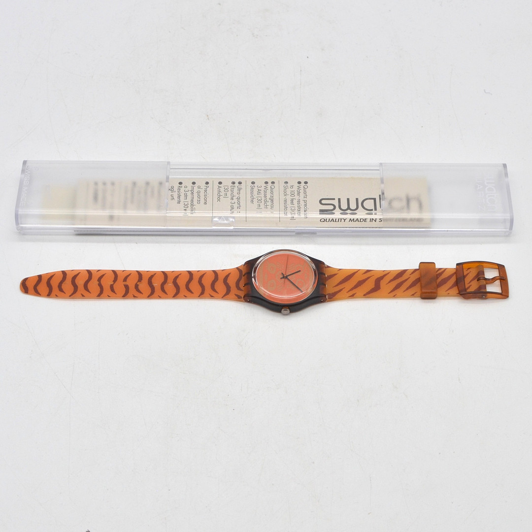 SWATCH, SKIN PRINT, GF 103, 1992, ARMBANDUHR, KUNSTSTOFF, QUARZWERK, WASSERDICHT BIS 3 BAR.