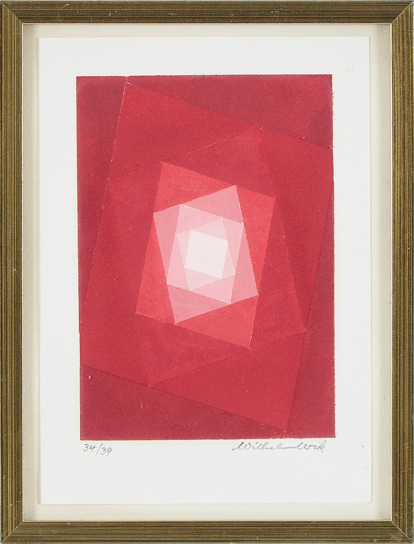 WILHELM WIK (1897-1987). Abstrakt komposition, litografi, 34/39, signerad.