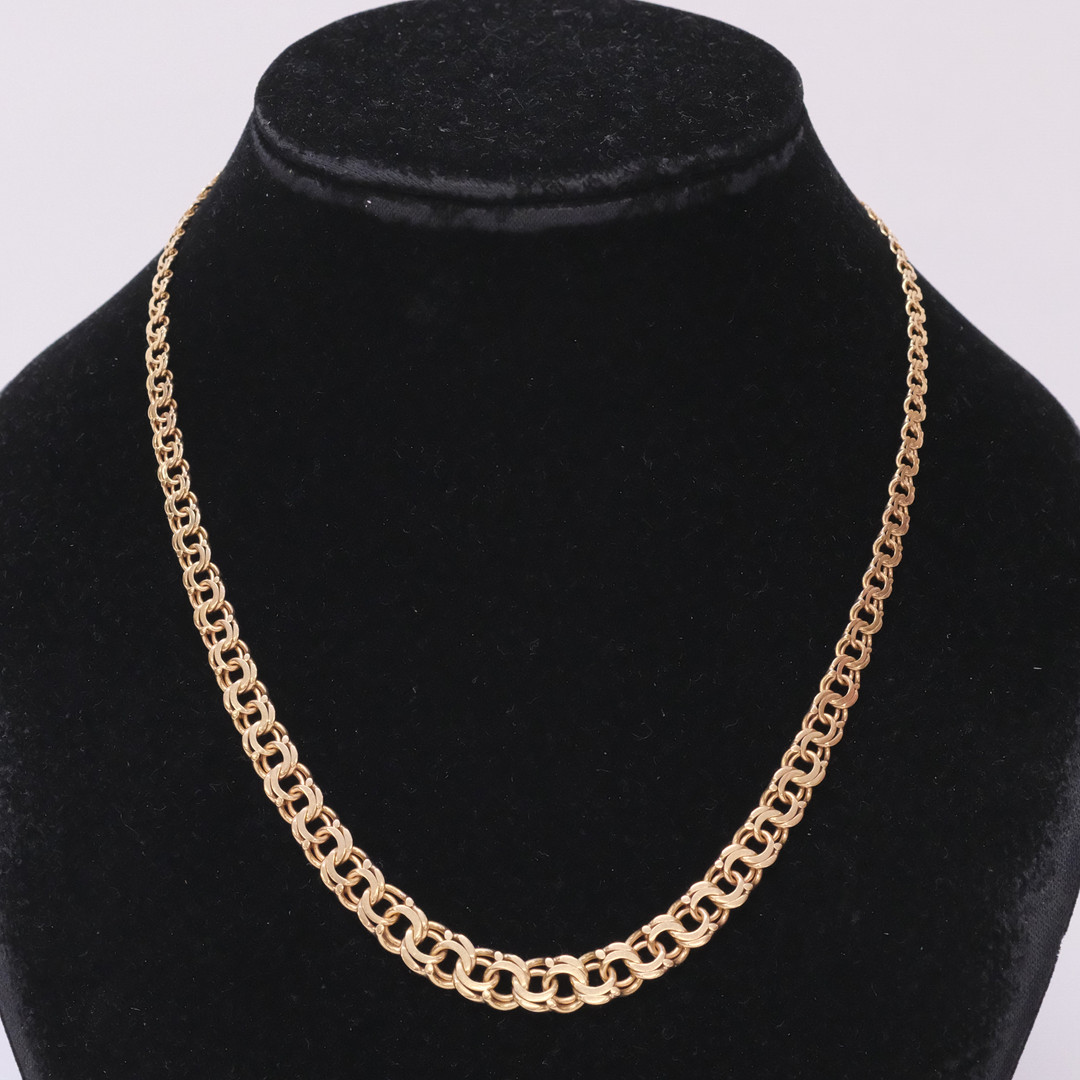 COLLIER, DOSERAD BISMARCK, 18K GULD.