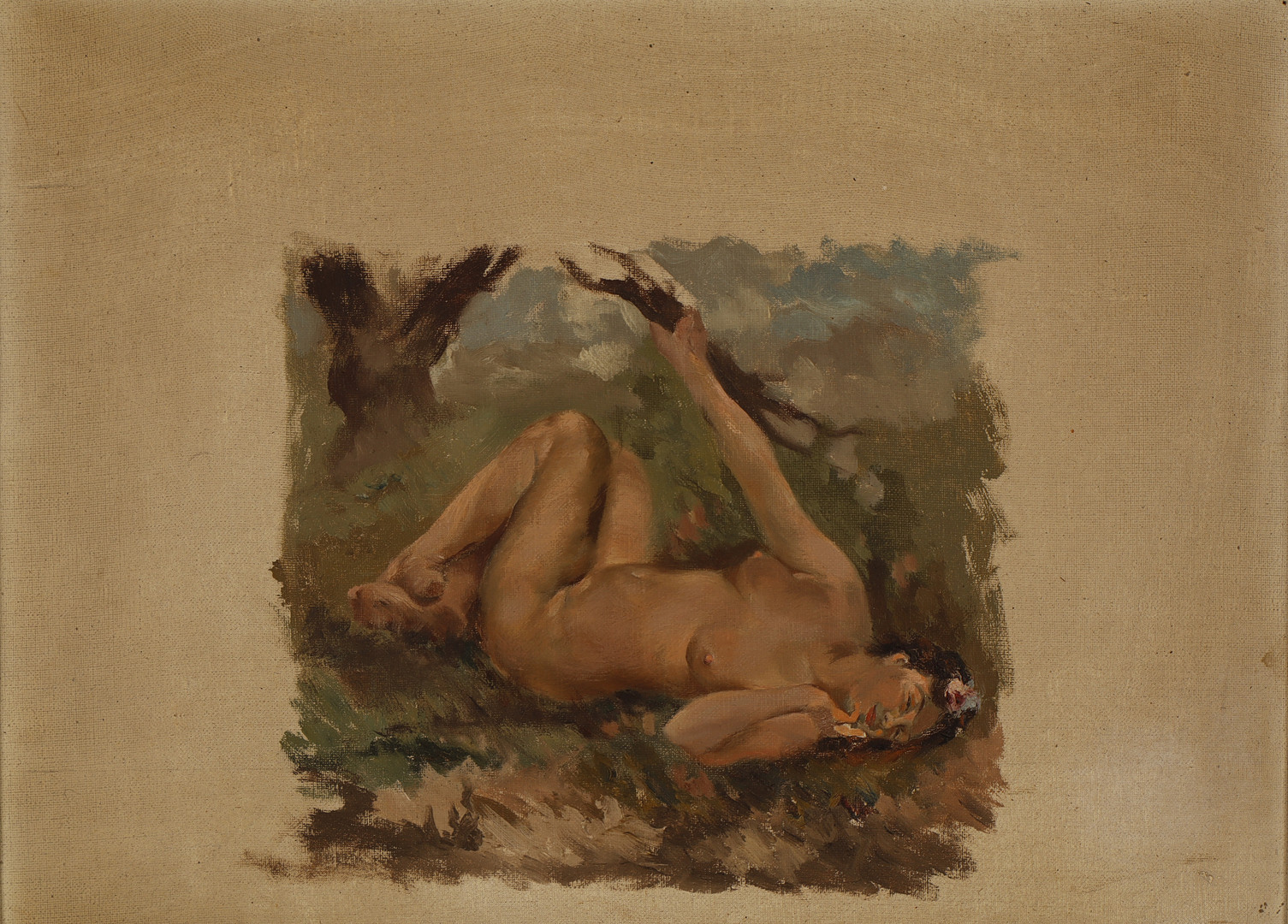 ESCUELA ESPAÑOLA DEL SIGLO XX. Desnudo femenino.