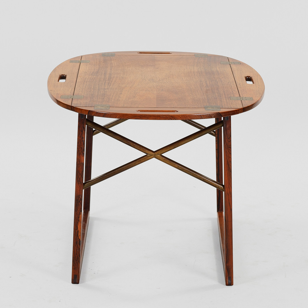 SVEND LANGKILDE. “Butler's Tray”, bakkebord af palisander med beslag af messing, Illums Bolighus, Danmark, 1960'erne.