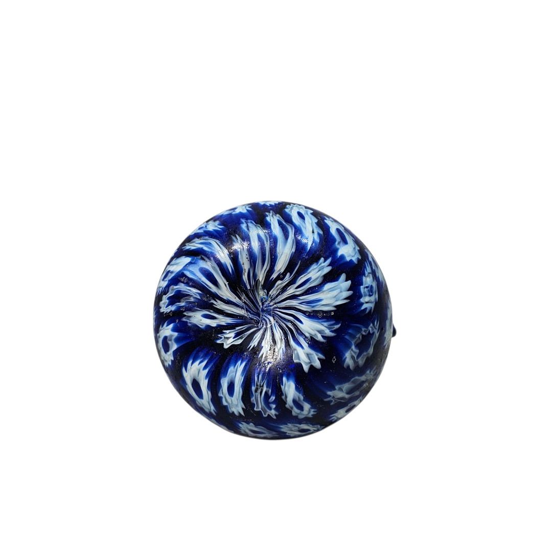 Murano. Jarrón en azul cobalto "Milefiore". Mediados siglo XX.