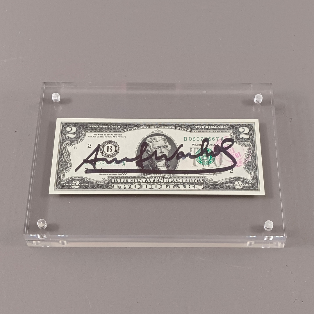 WARHOL, ANDY. NACH. Two Dollar Bill“ mit Signatur, 1976.