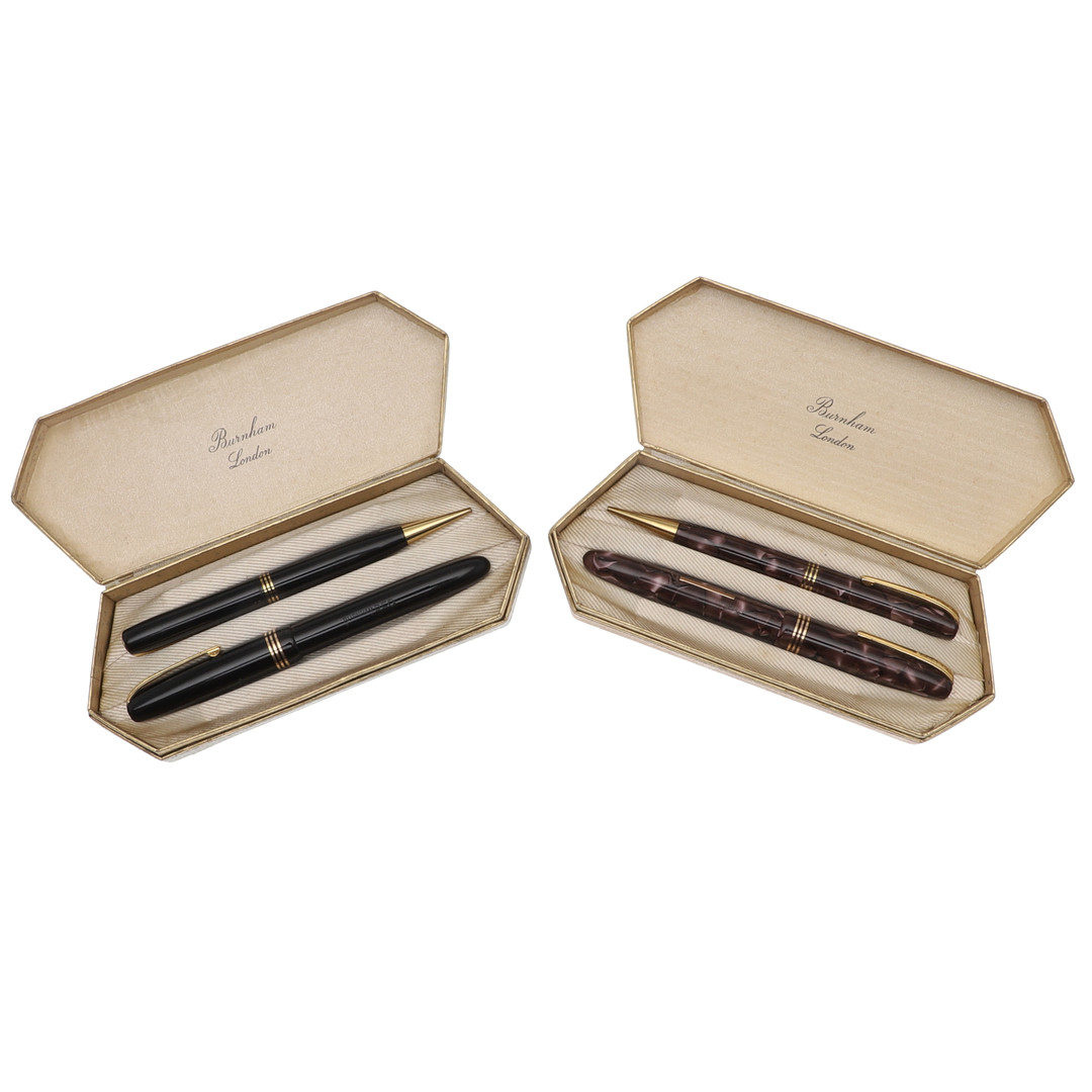 BURNHAM FOUNTAIN PEN SETS.