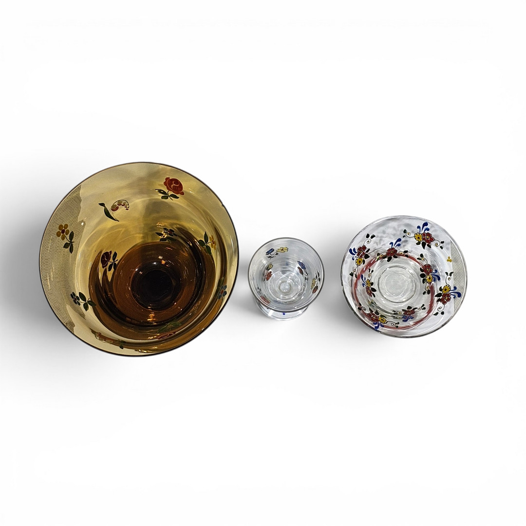 Conjunto de copas en cristal mallorquín años 60.