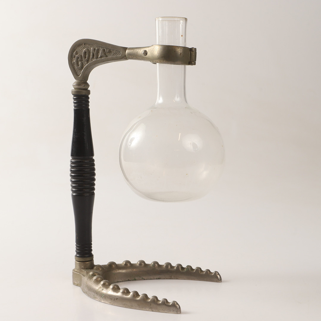 KAFFEPUMPA,"Cona", glas och metall, 1900-tal.