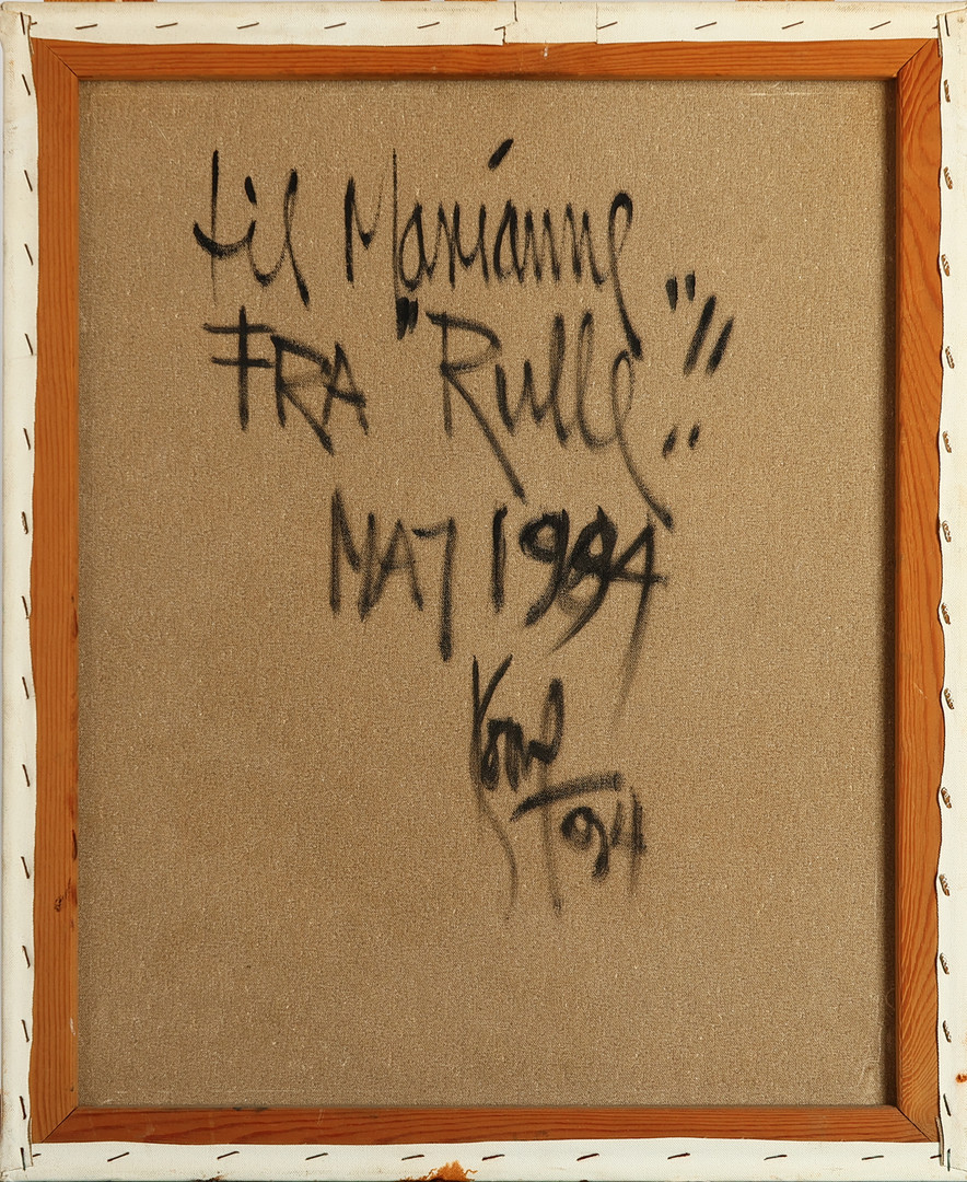 UBEKENDT KUNSTNER. Motiv med fisk, akryl på lærred, signeret og dateret 1994.