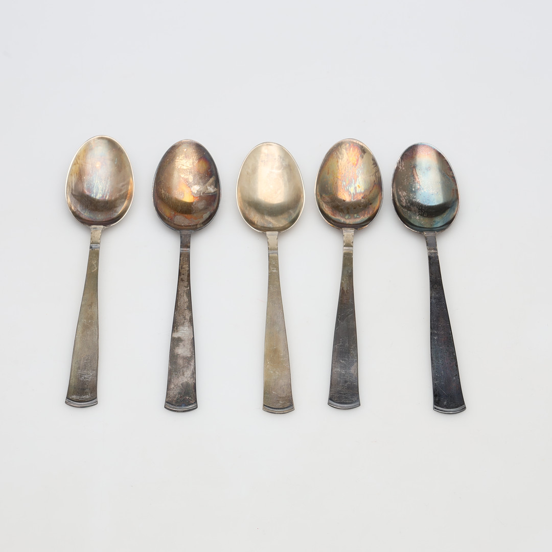 SKEDAR, 5 stycken, modell Rosenholm, silver, vikt ca 210 gram.