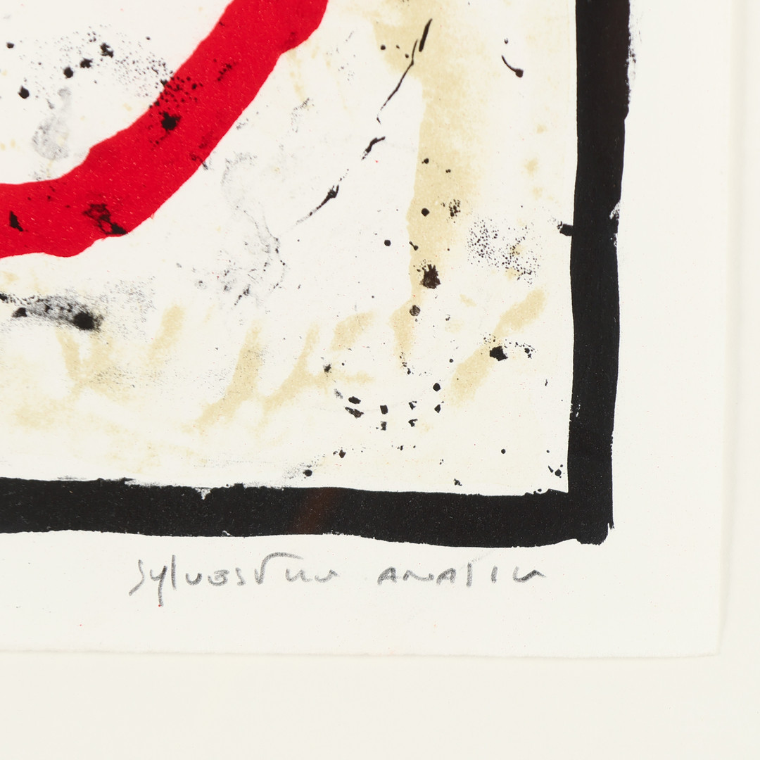 SYLVESTRE ANASSE F. 1961. Litografi i farver, abstrakt komposition, signeret.
