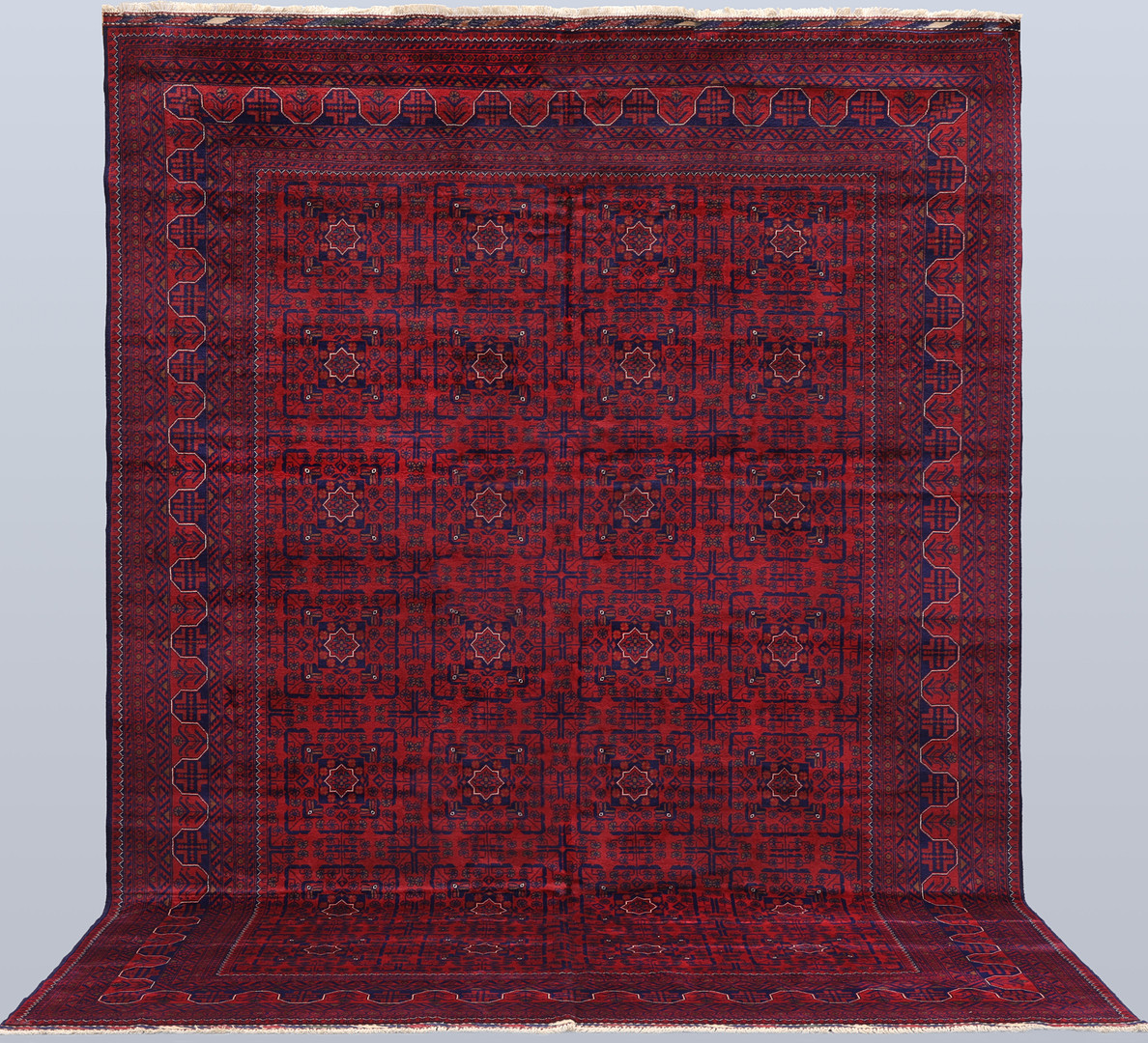 MATTA. Afghan fine, (extra tätknuten), 358 x 255 cm.