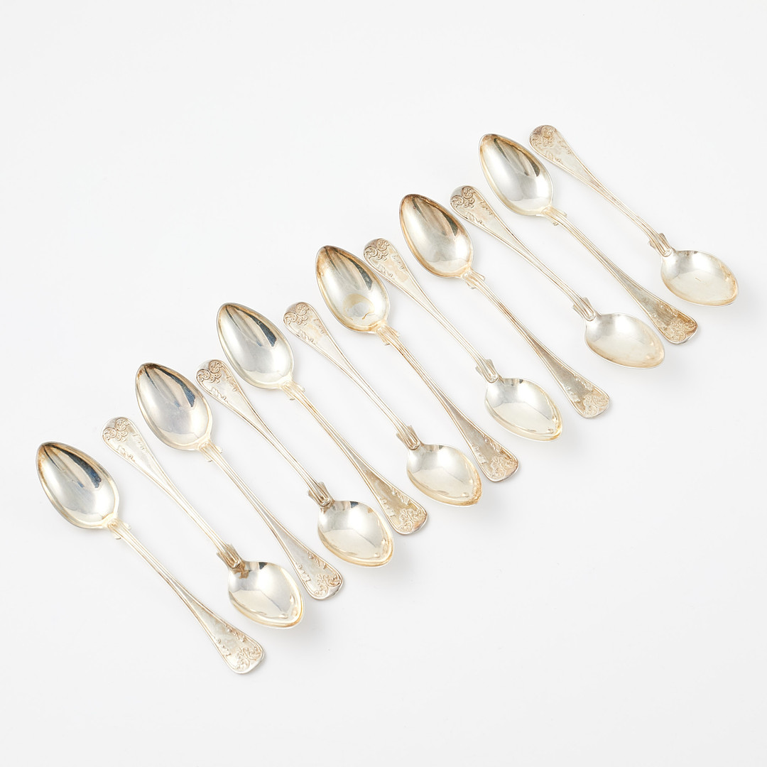 KAFFESKEDAR, 12 st, silver, Guldsmedsaktiebolaget, Stockholm, 1922.