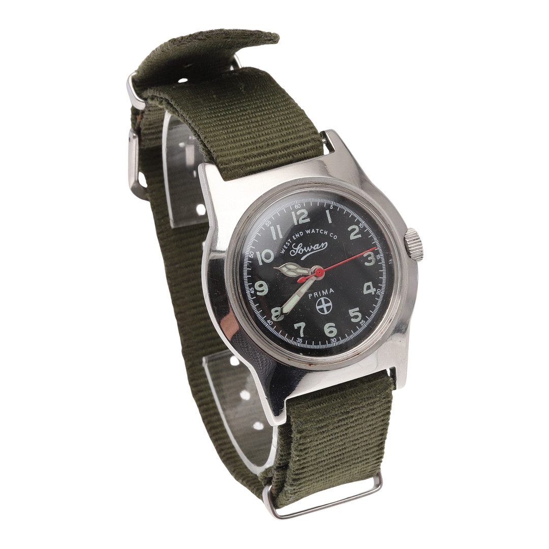 WEST END WATCH CO. 'SOWAR PRIMA' STEEL CASED GENTLEMAN'S WRISTWATCH.