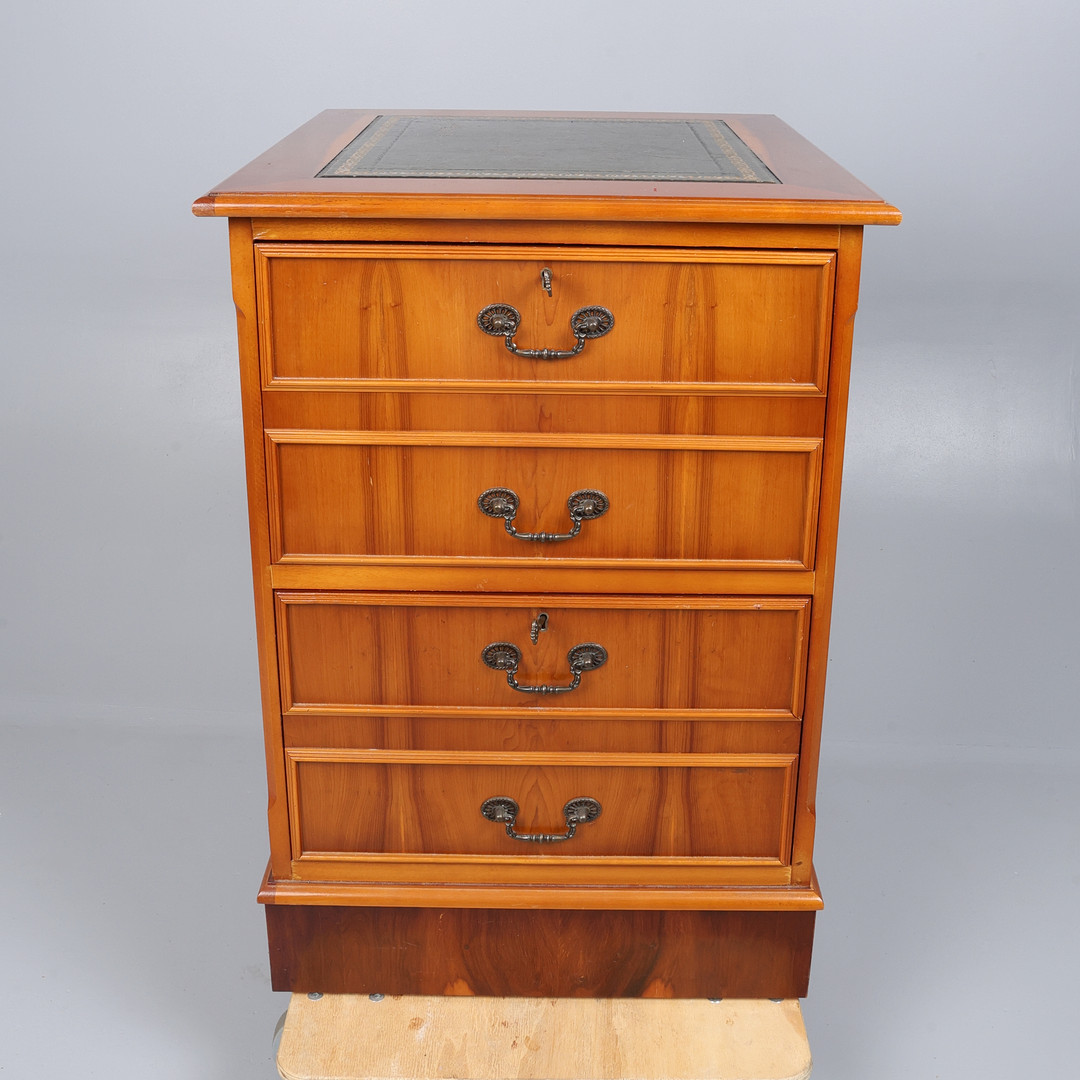 YEW WOOD FILING CABINET.
