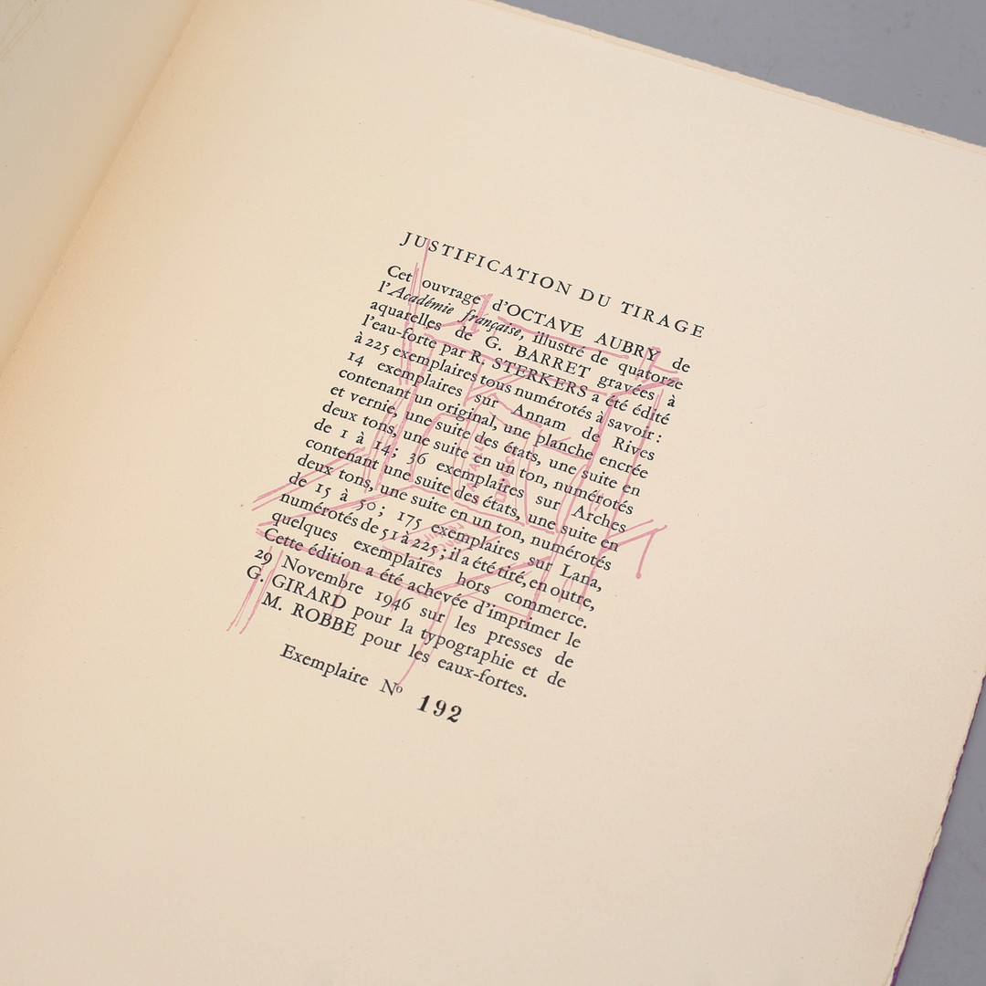 OCTAVE AUBRY. Bok, "L'Impératrice Eugénie", obunden i kartong, bibliofilupplaga, numrerad 192/225, 1946.