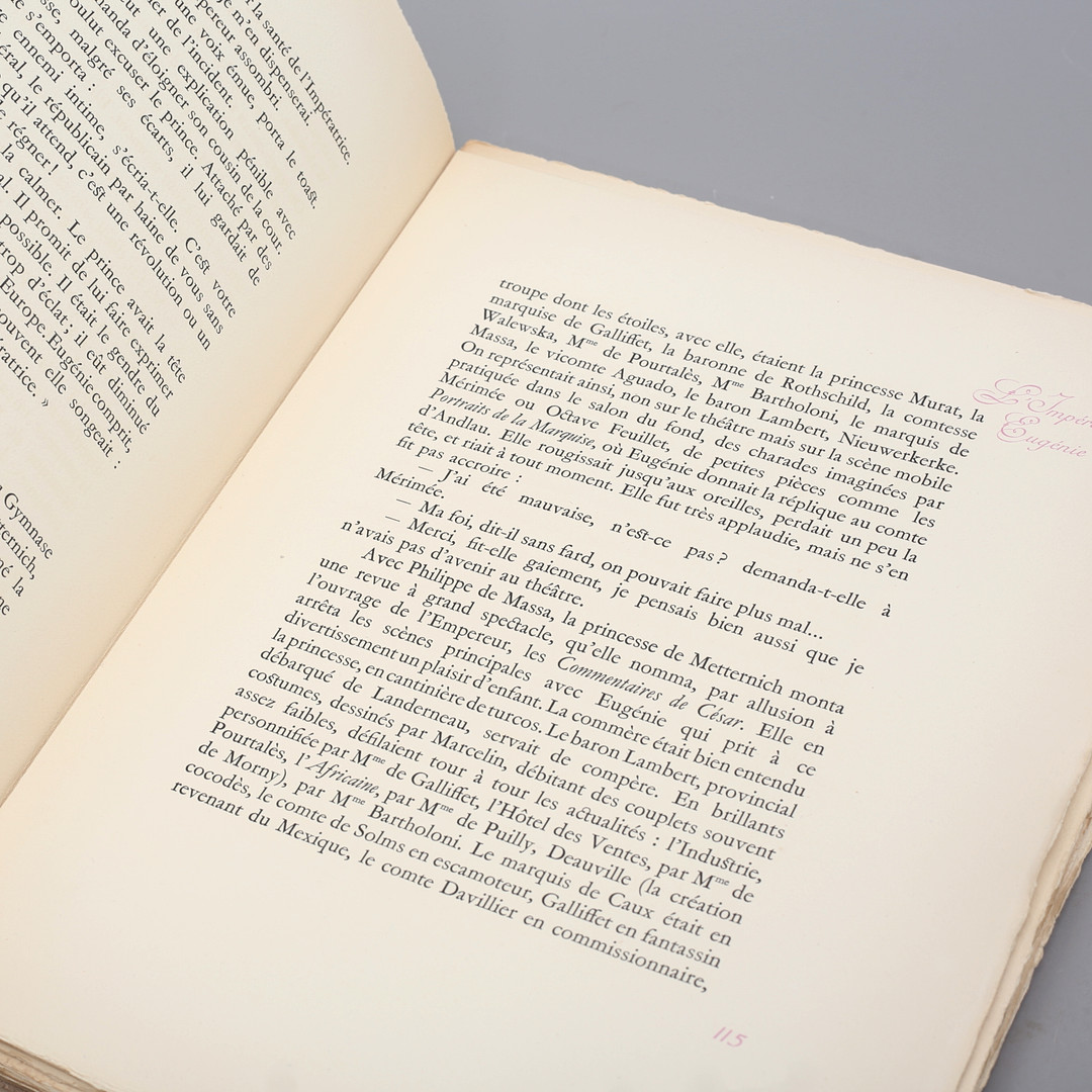OCTAVE AUBRY. Bok, "L'Impératrice Eugénie", obunden i kartong, bibliofilupplaga, numrerad 192/225, 1946.