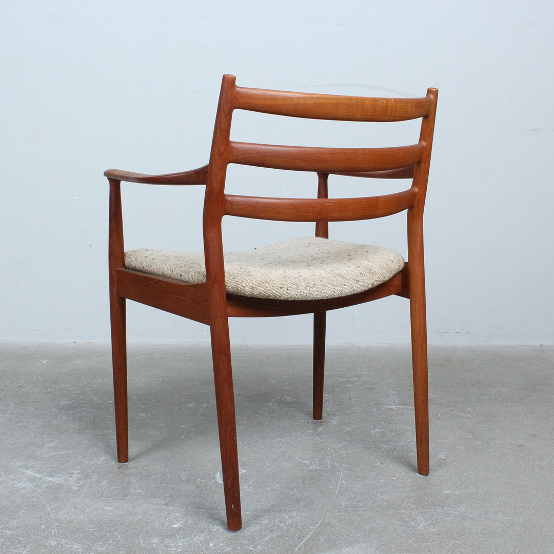 ARNE VODDER. für France & Søn, Armlehnstuhl, Teak, Stoff, 1970er.