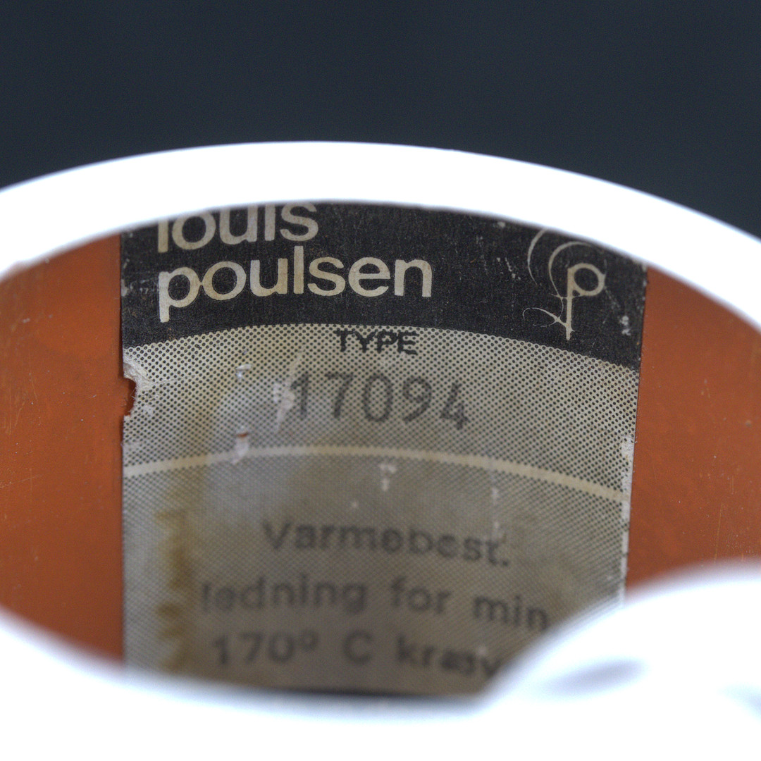 POUL HENNINGSEN. Taklampa, "PH", vit metall, etikettmärkt, Louis Poulsen, Danmark.
