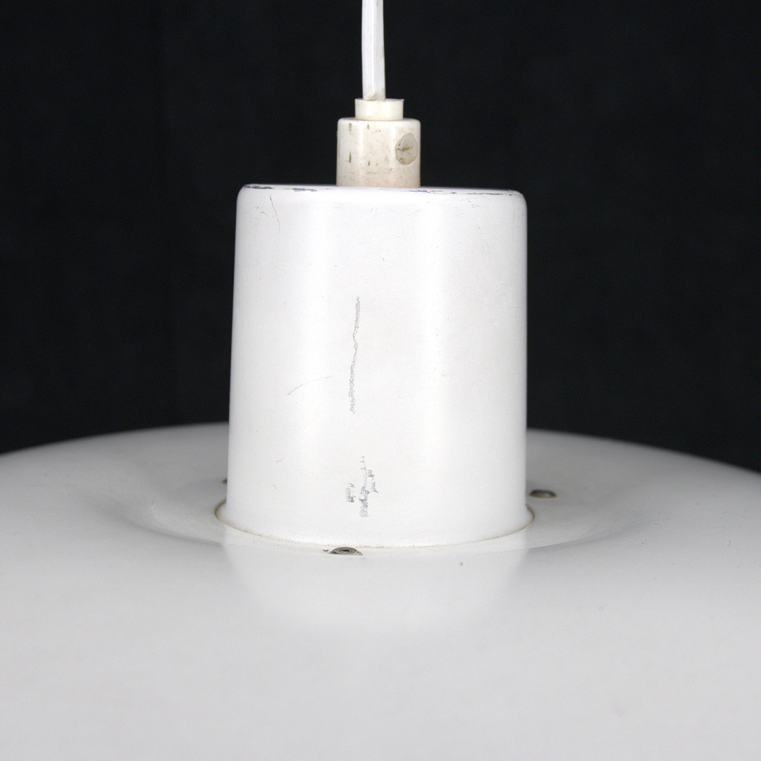 POUL HENNINGSEN. Taklampa, "PH", vit metall, etikettmärkt, Louis Poulsen, Danmark.
