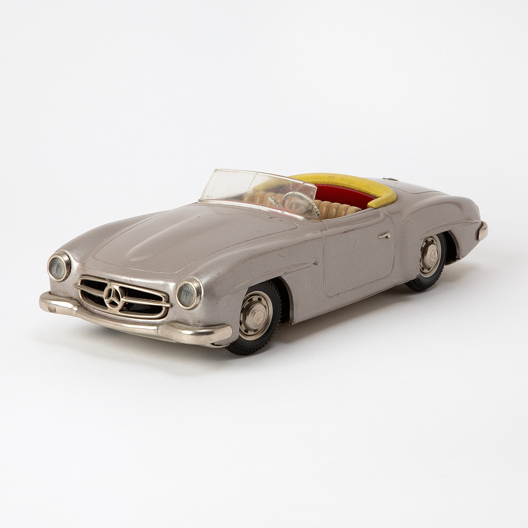SCHUCO. "Elektro Phänomenal", Mercedes-Benz 190 SL, trådstyrd, plåt, Västtyskland, 1900-tal.
