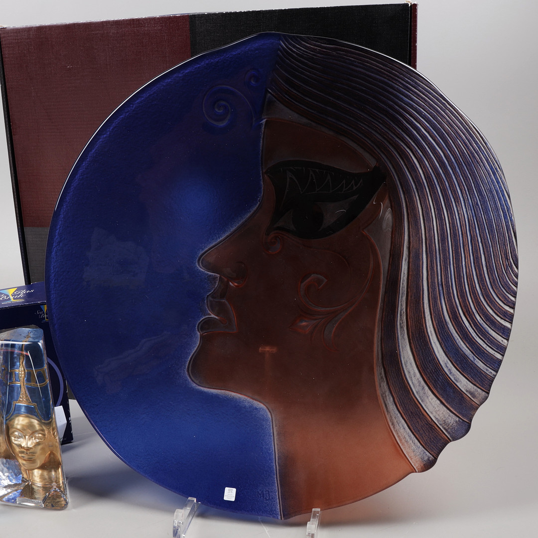 GLASFÖREMÅL, 4 delar, "Athena", Mats Jonasson, Renate Stock, Målerås, Sea Glasbruk.
