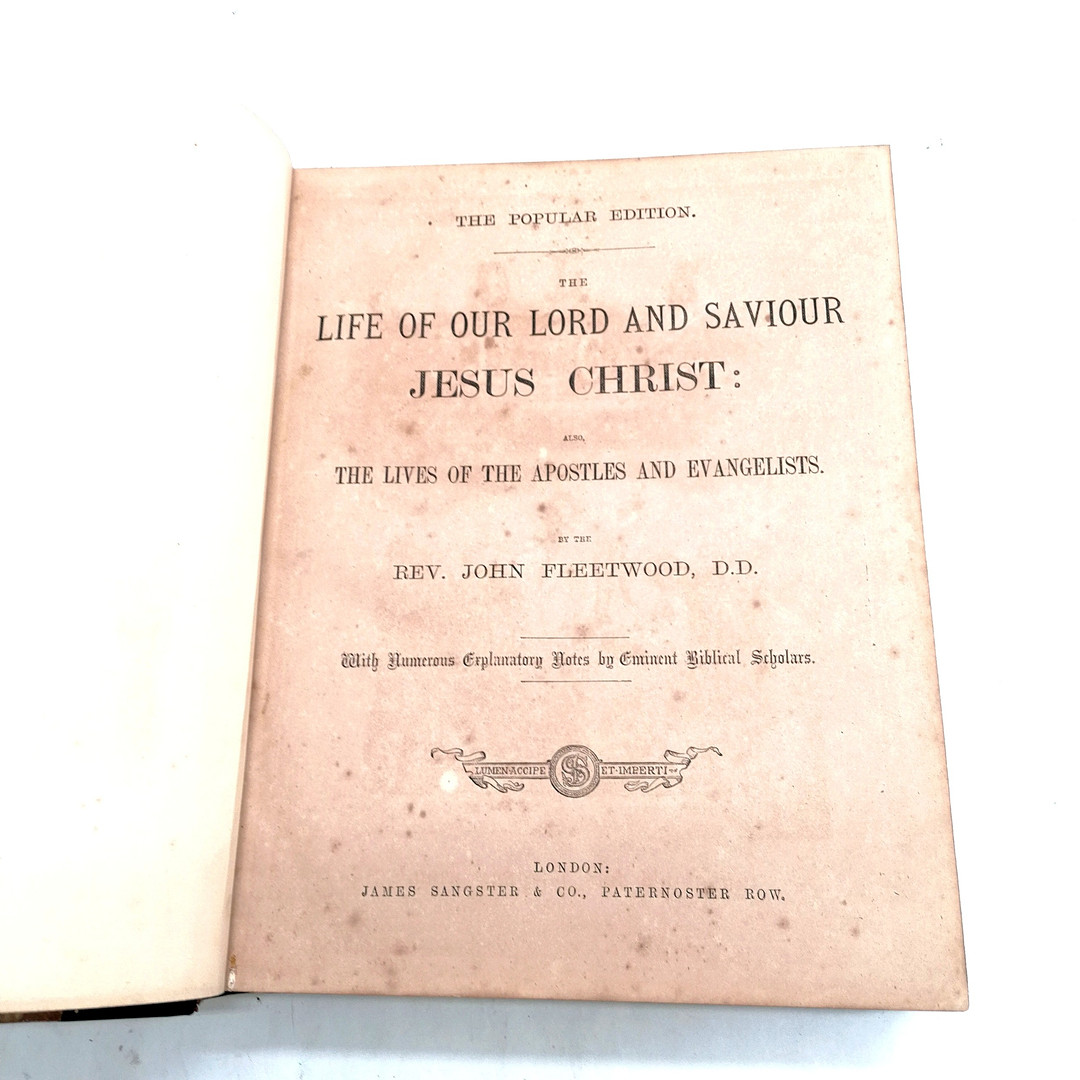 1895 KELLY'S DIRECTORY OF WILTSHIRE T/W ANTIQUE 'THE LIFE OF OUR LORD AND SAVIOUR JESUS CHRIST'.