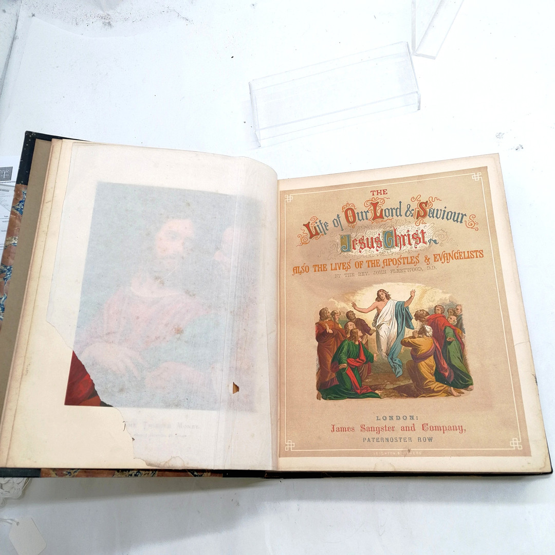 1895 KELLY'S DIRECTORY OF WILTSHIRE T/W ANTIQUE 'THE LIFE OF OUR LORD AND SAVIOUR JESUS CHRIST'.