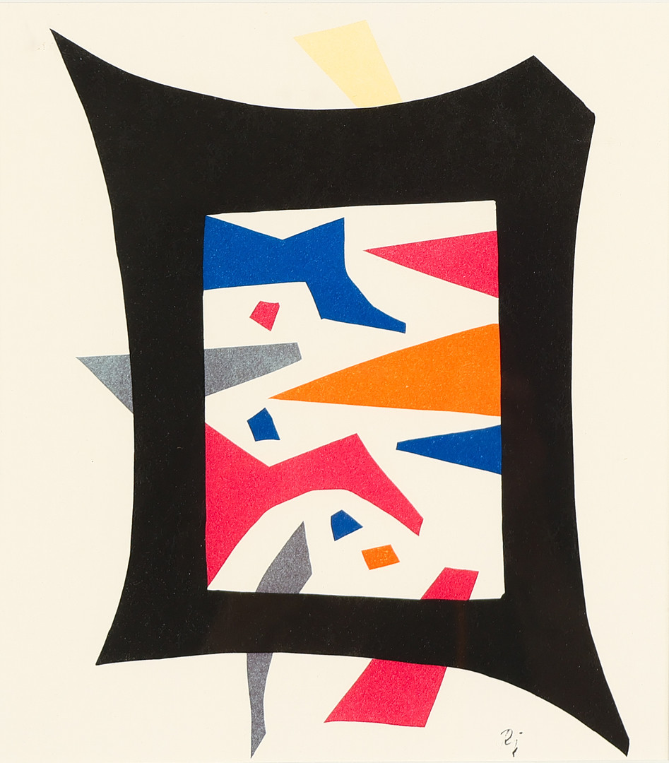 ROBERT JACOBSEN (1912-93). Indrammet silketryk fra bogen 'Le Createur d'Espace' udgivet af Sparkassen SDS i 1984.
