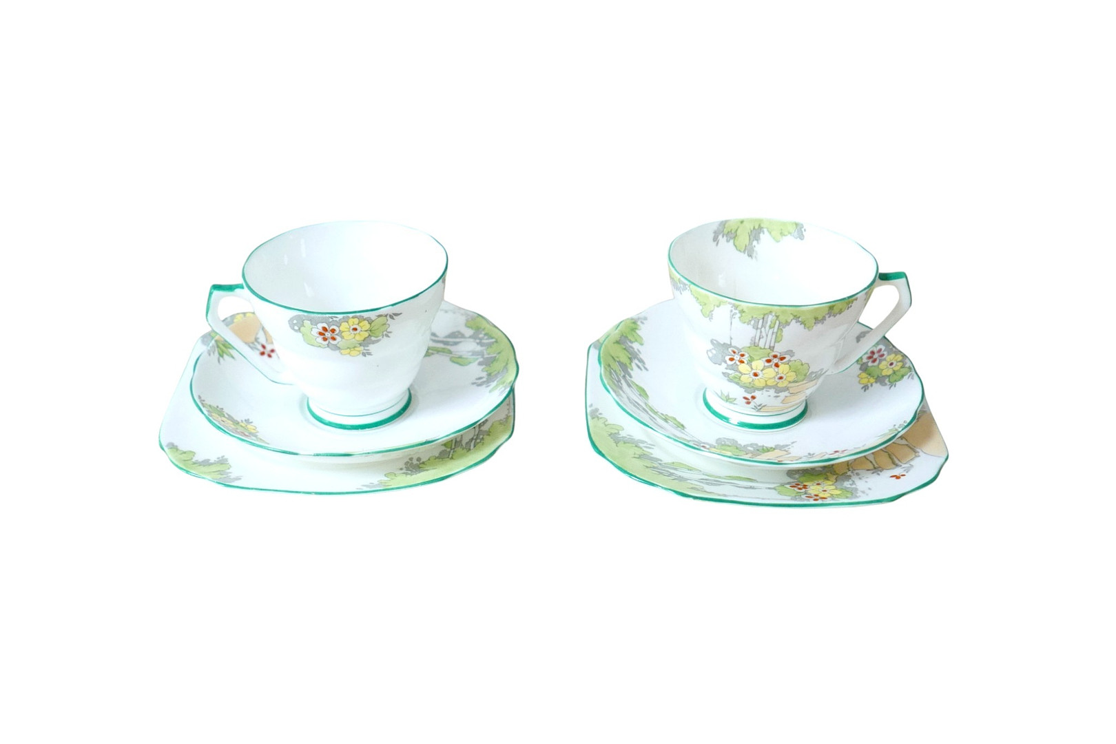 AN ART DECO RADFORD BONE CHINA TETE-A-TETE TEA SET.