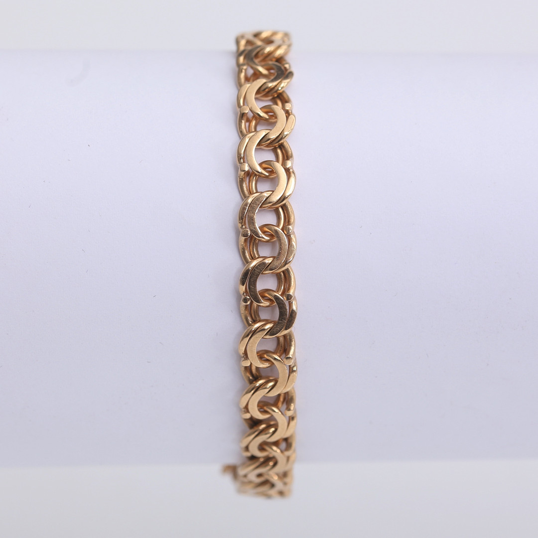 ARMLÄNK, 18 k guld, 25,13 gram, Svenska Guldvaruaktiebolaget T Be Stockholm, 1963.