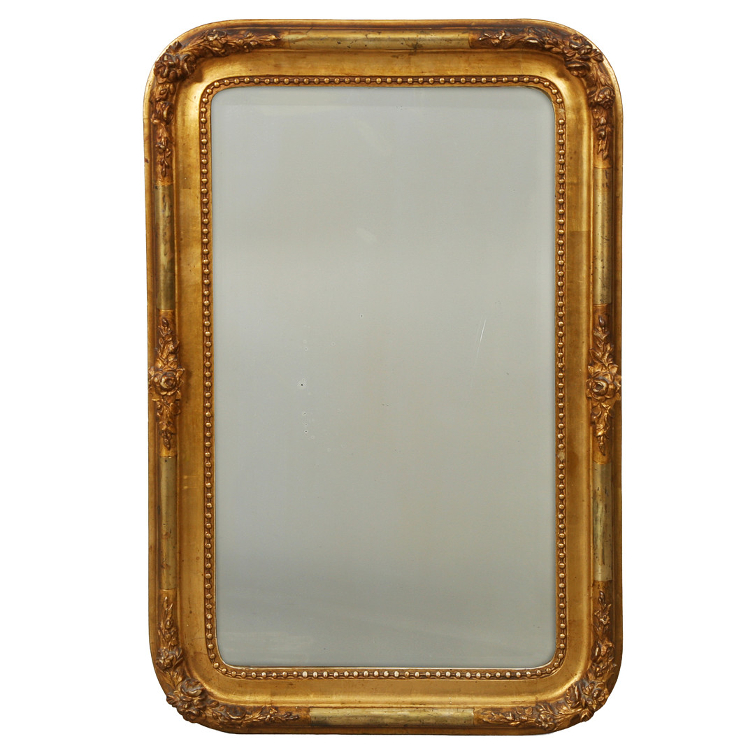 Fransk Louis Philippe spejl af forgyldt træ og gesso, ca. 1840.