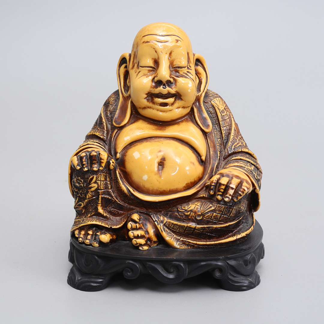 SKULPTUR, Buddha, konstmassa.