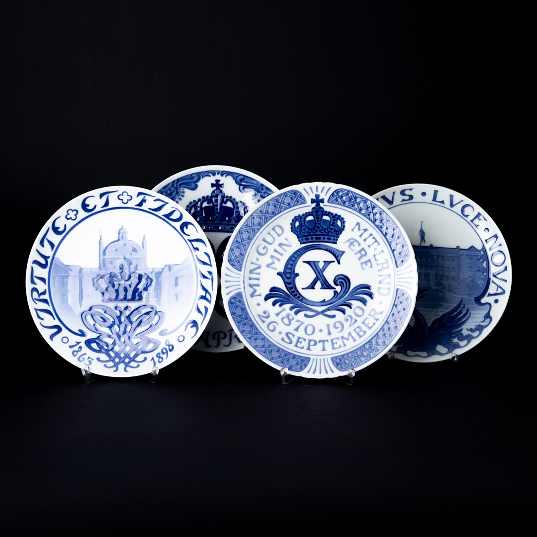 JUBILEUMSTALLRIKAR, 4 st, porslin, Royal Copenhagen samt Bing & Gröndahl, Danmark, 1900-tal.