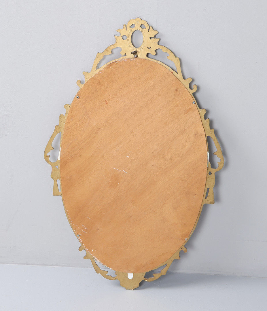 3 GILT OVAL MIRRORS.